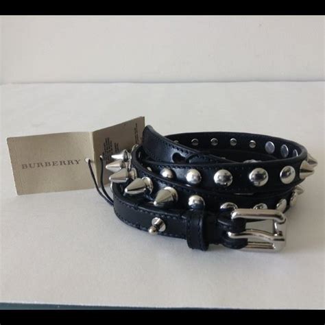 burberry belt on|Burberry belt with 3 spikes.